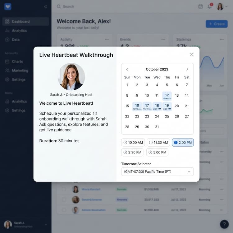 Live Walkthrough Calendar Preview